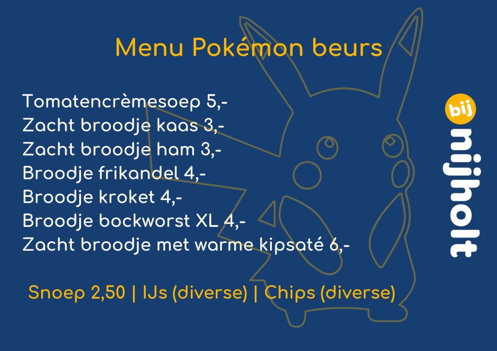 Menu Pokémon beurs